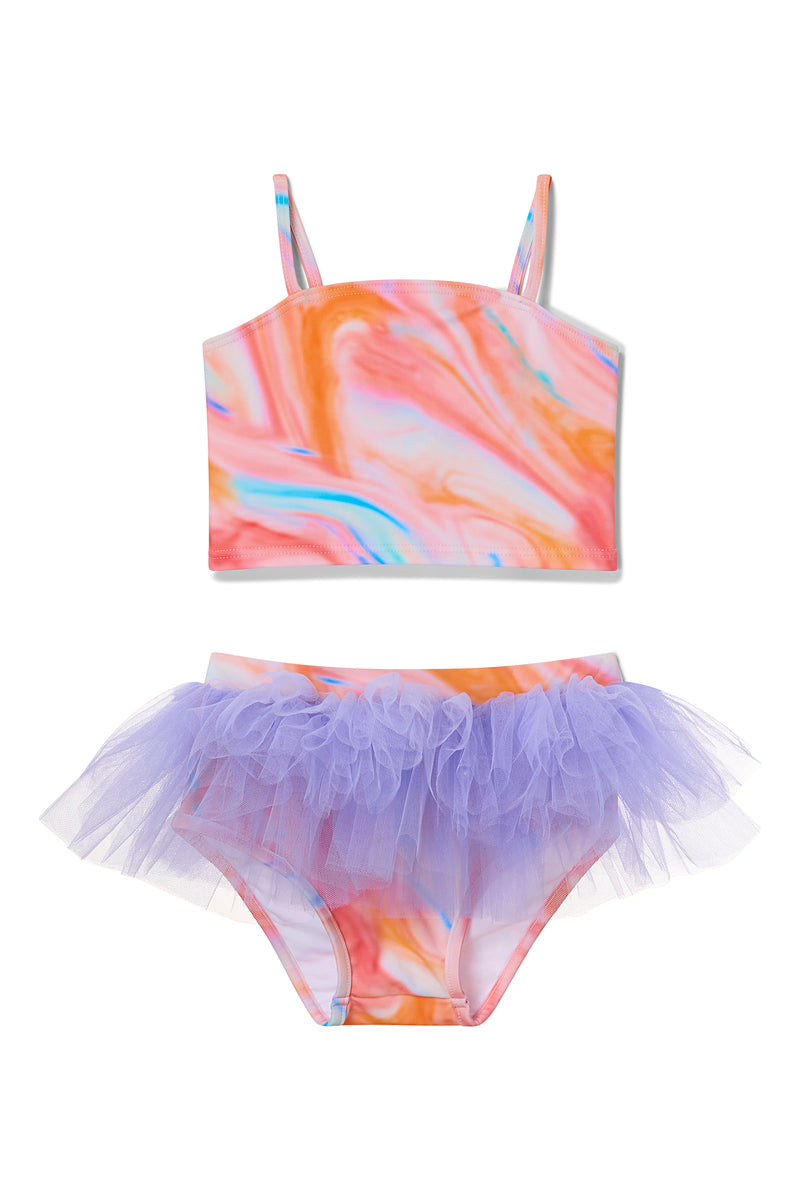 Bulk-buy 2022 Little Girls Swimsuit Two Piece Tie Dye Children′s Swimwear  Beachwear Bathing Suit price comparison
